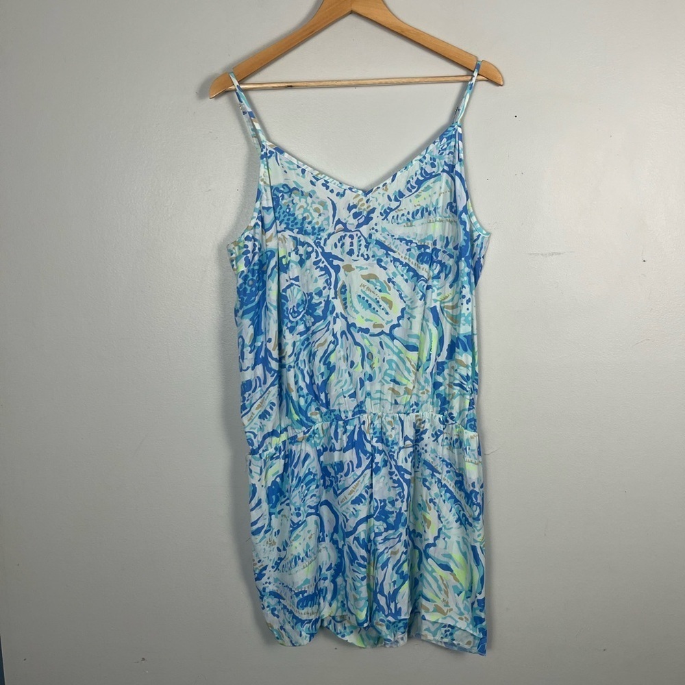 Lilly Pulitzer Deanna Romper in Salty Seas Size XL missing belt